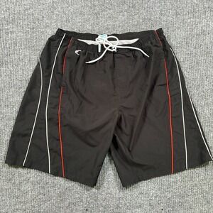 Teal Cove Mens Board Shorts Size XXL Black Lined Drawstring Swim Trunks